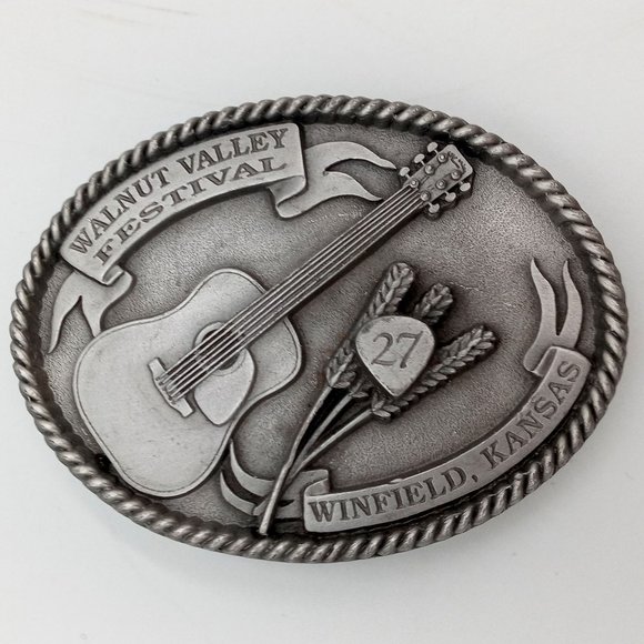 Acoustic Guitar 1998 Belt Buckle Walnut Valley Festival 27th Winfield KS Music - Picture 6 of 8